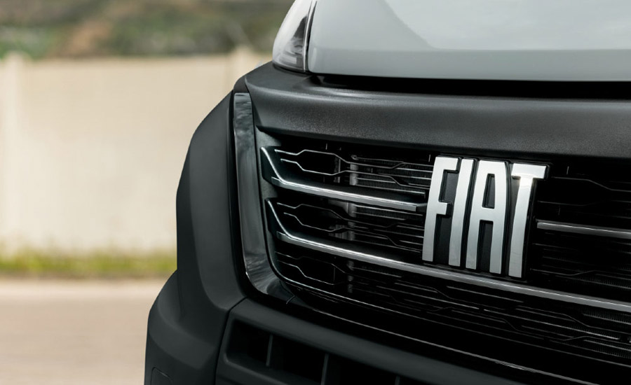 Front badge & grille of a fiat van