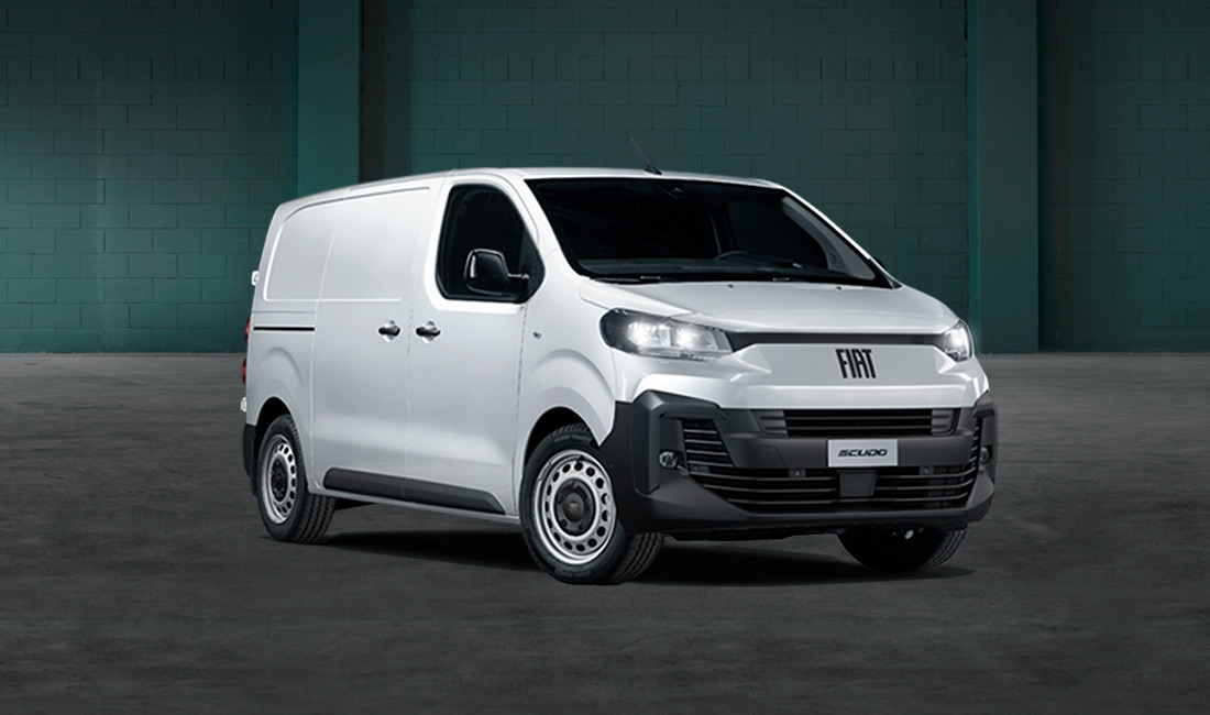 Front 3/4 render of a fiat with Solid White paint