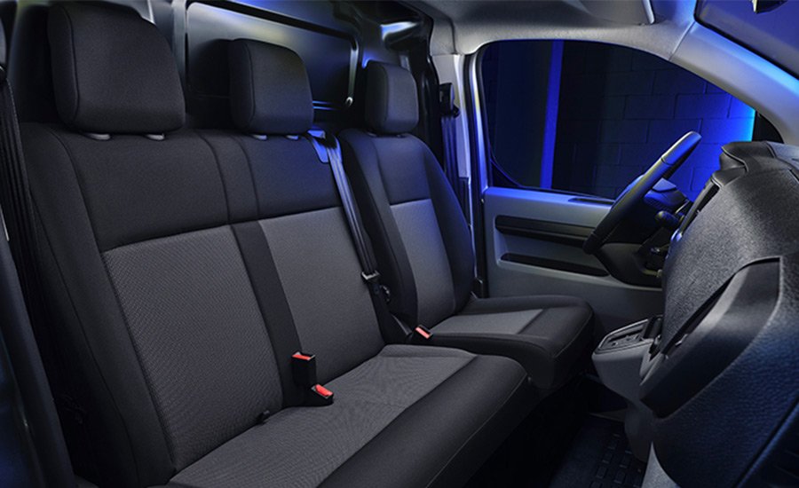 Inteior bench seating in a Fiat Scudo